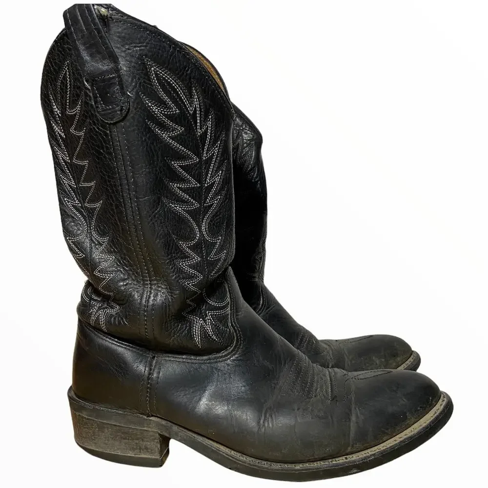 Double H Work Cowboy Boots Leather Western 150 Plus Abrasion Heel Black 10.5